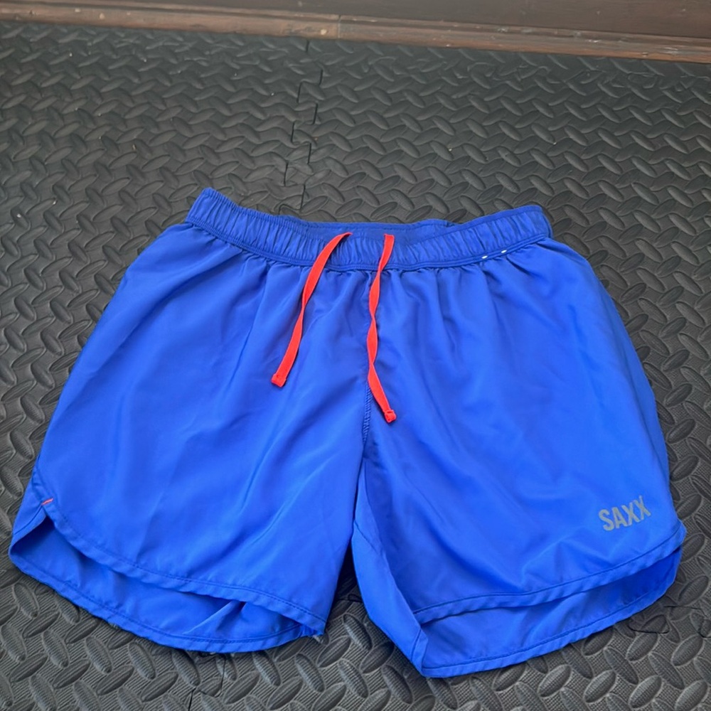 Saxx Hightail 5” running shorts-Blue-Small